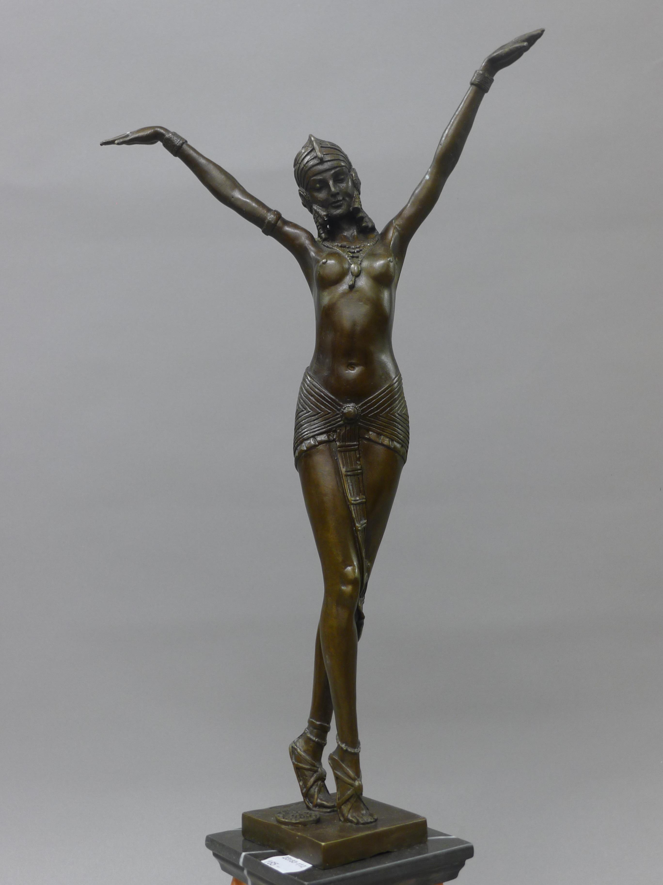 An Art Deco style bronze figure of a girl. 55 cm high. - Image 2 of 6
