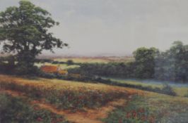 DAVID CRANE, Countryside Views, a pair of limited edition prints, framed and glazed. 40 x 28 cm.