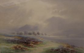 CHARLES EDWARD BRITTAN, Loch Shiel, Near Acharachan, watercolour, framed and glazed. 52.5 x 35 cm.