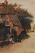 WILLIAM KAY BLACKLOCK (1872-1922), Cottage on a Country Lane, watercolour, signed, mounted only.