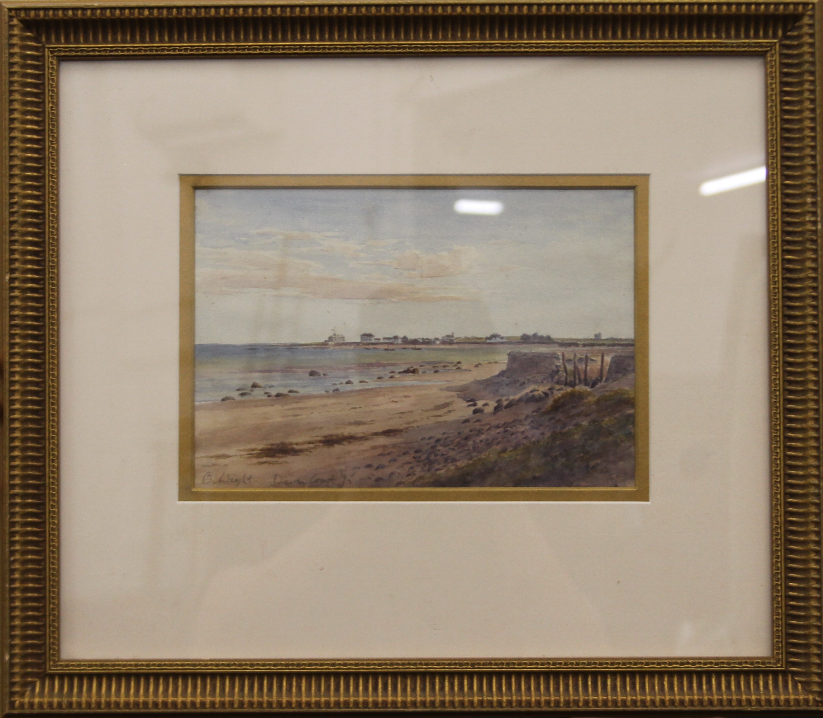 BERTRAM WRIGHT, Devon Coast, watercolour, signed, framed and glazed. 24.5 x 16.5 cm. - Image 2 of 3