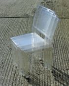 Three Philippe Starck ghost chairs. 38 cm wide.