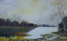 SHIRLEY CARNT (20th/21st century) British, Norfolk Wetland Scene, oil on canvas,