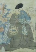 A pair of Japanese antique woodblocks, framed and glazed. 36 x 46.5 cm overall.