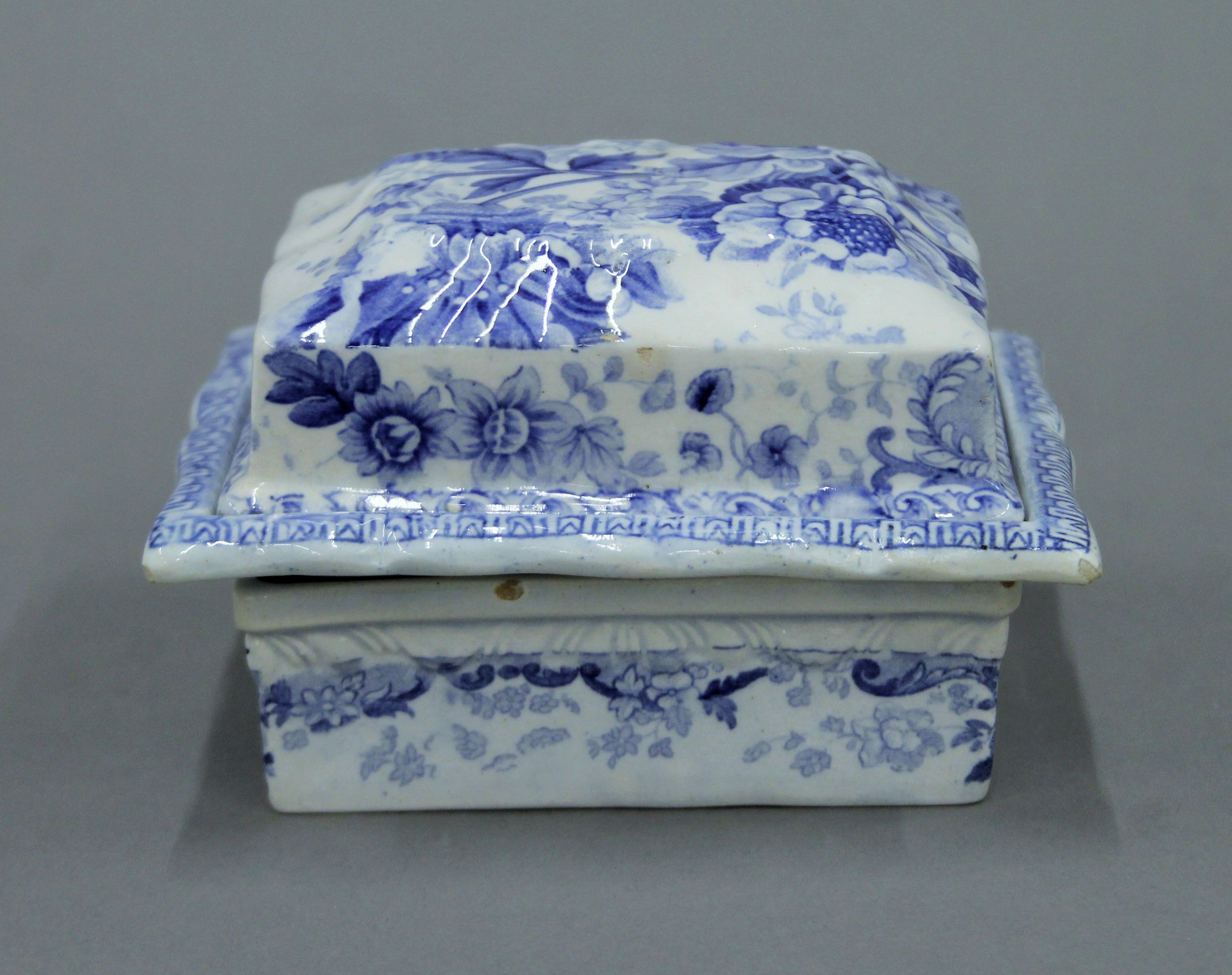A 19th century blue and white pottery soap dish strainer and cover, - Image 9 of 11