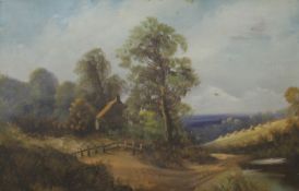 19TH CENTURY SCHOOL, Farm Scene, oil on board, framed. 72 x 46 cm.