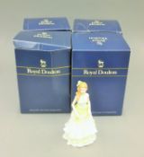 Four boxed Royal Doulton figurines, Anita HN3766, Rosemary HN3691, Belle 1996 and Nicole HN3421.