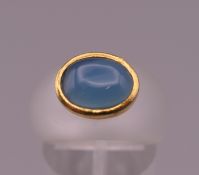 A crystal and cabochon set ring. Ring size N.