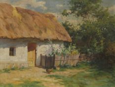 SZONTAGH, Farm Scenes, a pair of oils on canvas, each framed. 78.5 x 57 cm.