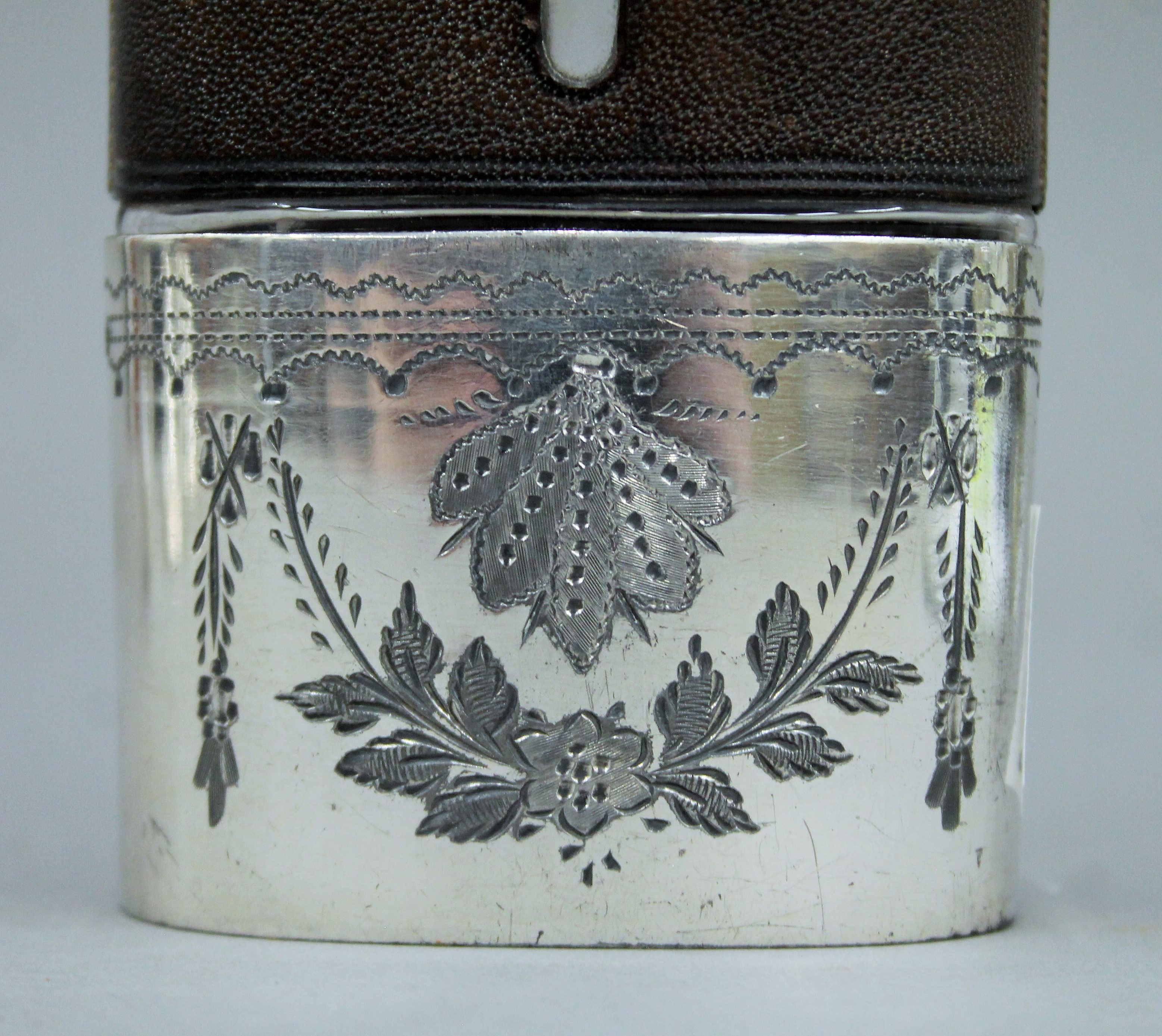 A silver topped cut glass spirit flask, - Image 5 of 5
