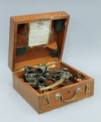 A cased war time sextant by Heath and Co.