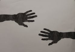 ANTHONY GORMLEY, Hands, limited edition print, unframed. 70 x 50 cm.