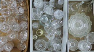 A large quantity of various cut glass, including Stuart Crystal and Waterford.