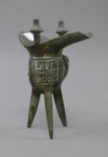 A Chinese bronze Jue. 19 cm high.