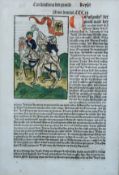 A framed and double glazed manuscript page. 34.5 x 43.5 cm overall.