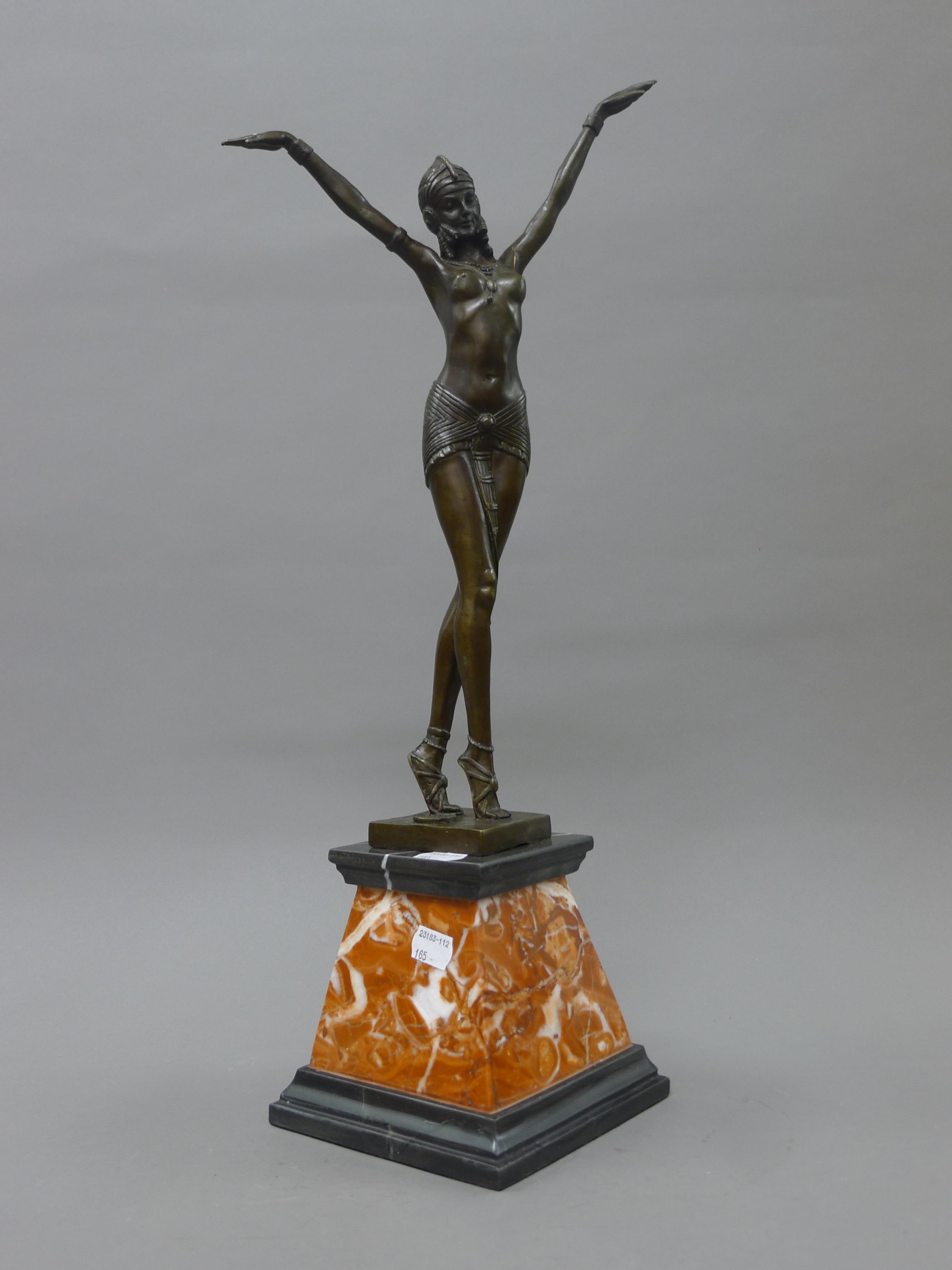 An Art Deco style bronze figure of a girl. 55 cm high.