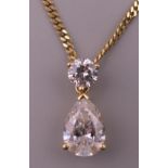 A 14 K gold pendant necklace. The pendant 1.5 cm high. 5.8 grammes total weight.