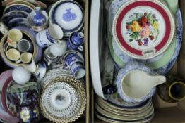 Two boxes of various decorative ceramics.