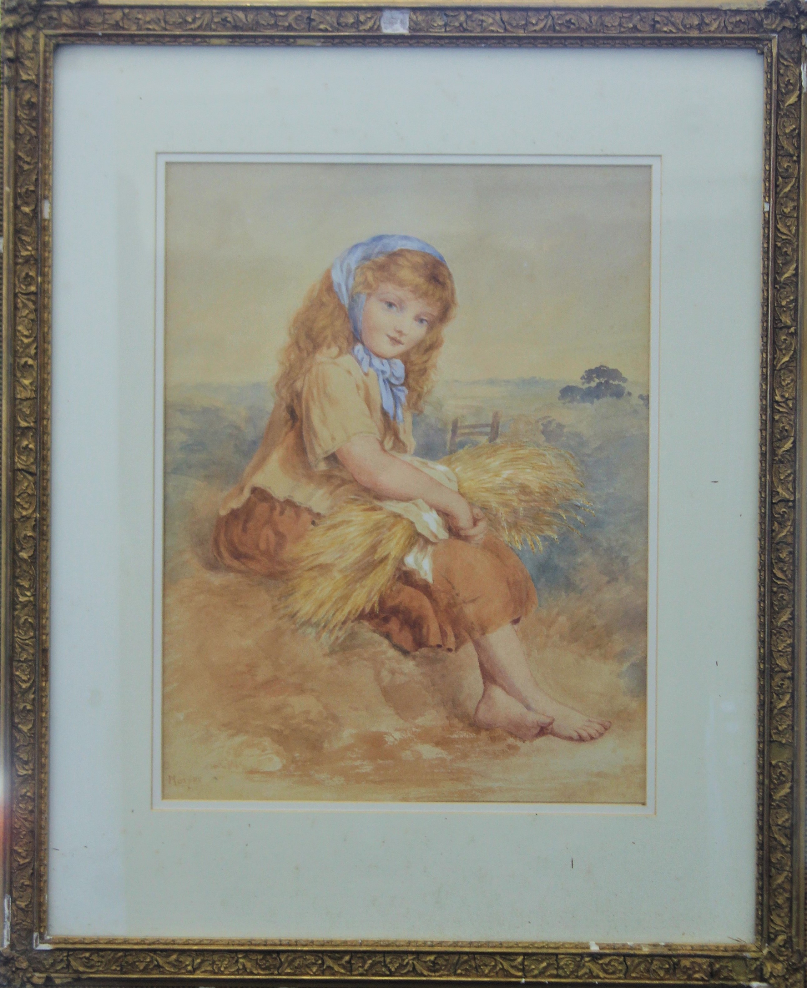 FREDERICK MORGAN (1847-1927) British, Country Girl, watercolour, signed, framed and glazed. 33. - Image 2 of 3