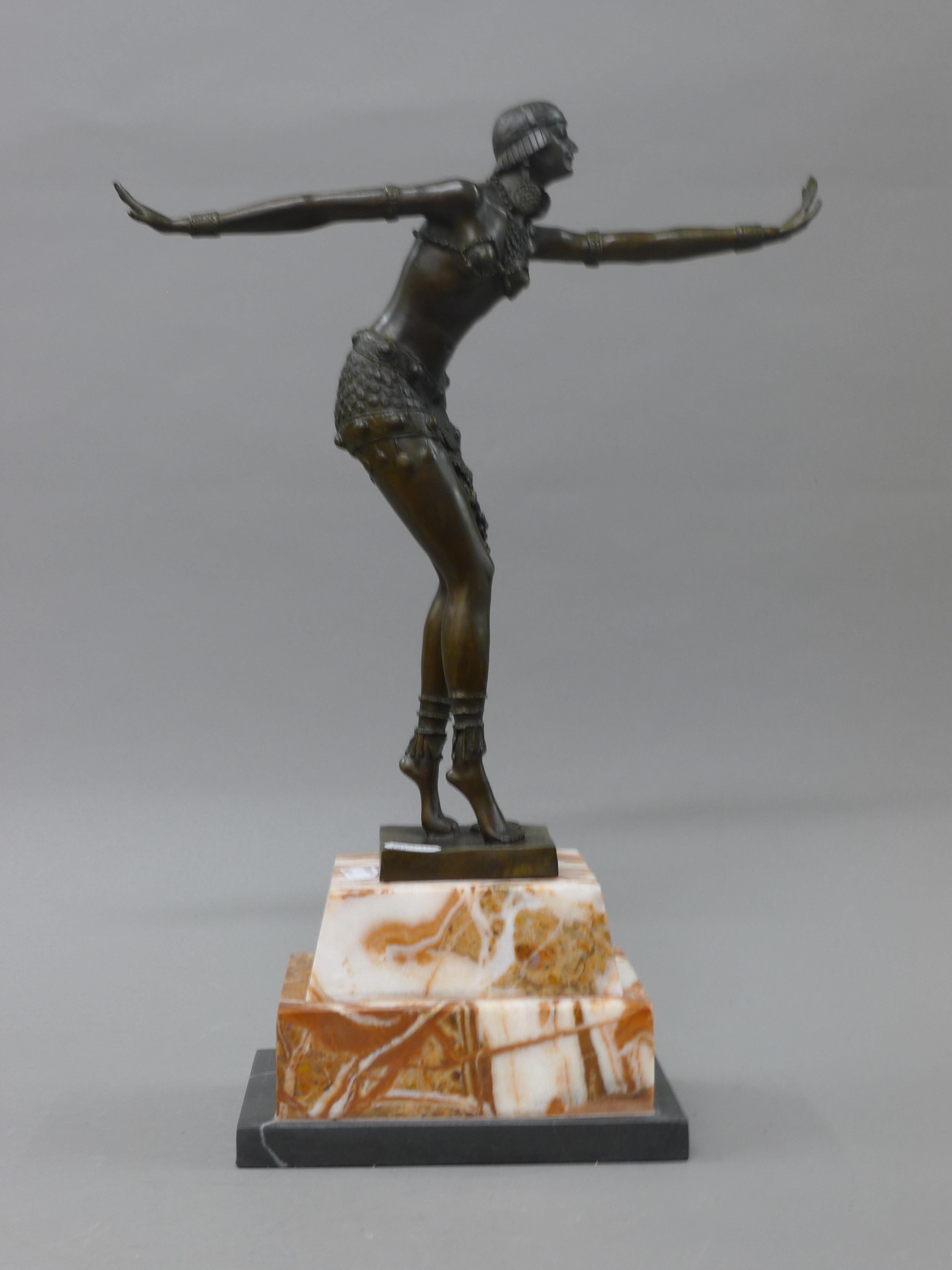 An Art Deco style bronze figure of a girl. 55 cm high. - Image 4 of 6