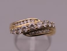 A 14 K gold ring. Ring size S. 3.3 grammes total weight.