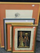 Two pictures and two papyrus pictures.