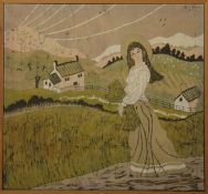 MAUREEN BOND, Harvest Time, batik, framed. 67.5 x 63 cm.