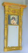 A gilt framed decorative wall glass. 61 cm wide.