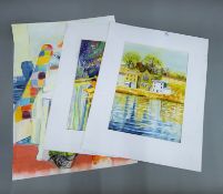 MICHAEL HASWELL, a watercolour and two pastel studies, each unframed. The largest 41 x 58 cm.