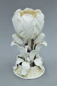 A large Belleck floral vase. 31 cm high.