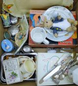 A box of toys including Peter Rabbit and Bunnykins, etc.