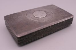 A Dutch silver tobacco box. 12.5 cm wide. 160 grammes.