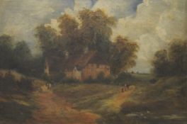 19TH CENTURY SCHOOL, Country Cottage, oil on canvas, framed. 59 x 39.5 cm.