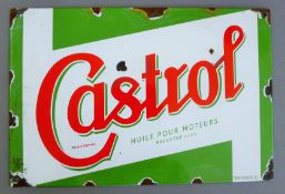 A Castrol enamel sign. 30 cm wide.