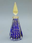 A Murano glass scent bottle. 20 cm high.