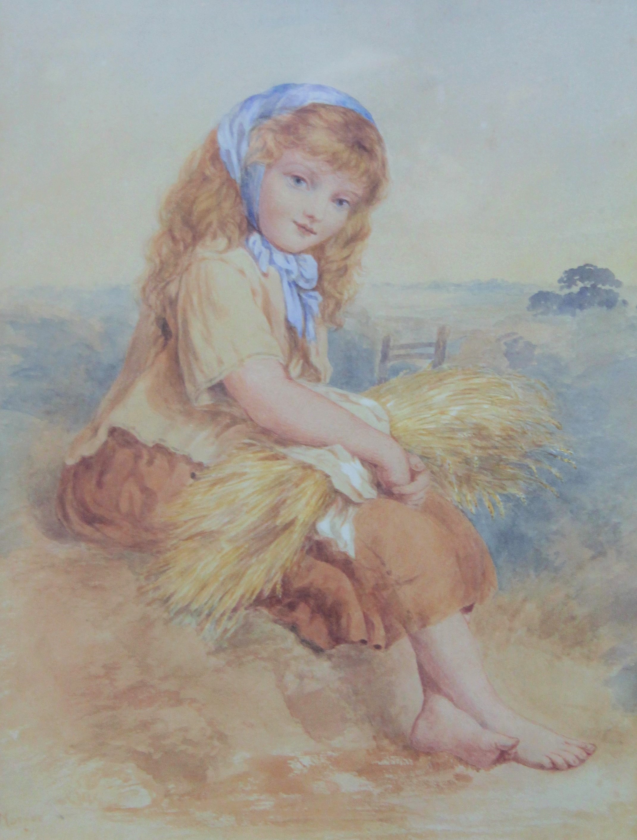 FREDERICK MORGAN (1847-1927) British, Country Girl, watercolour, signed, framed and glazed. 33.