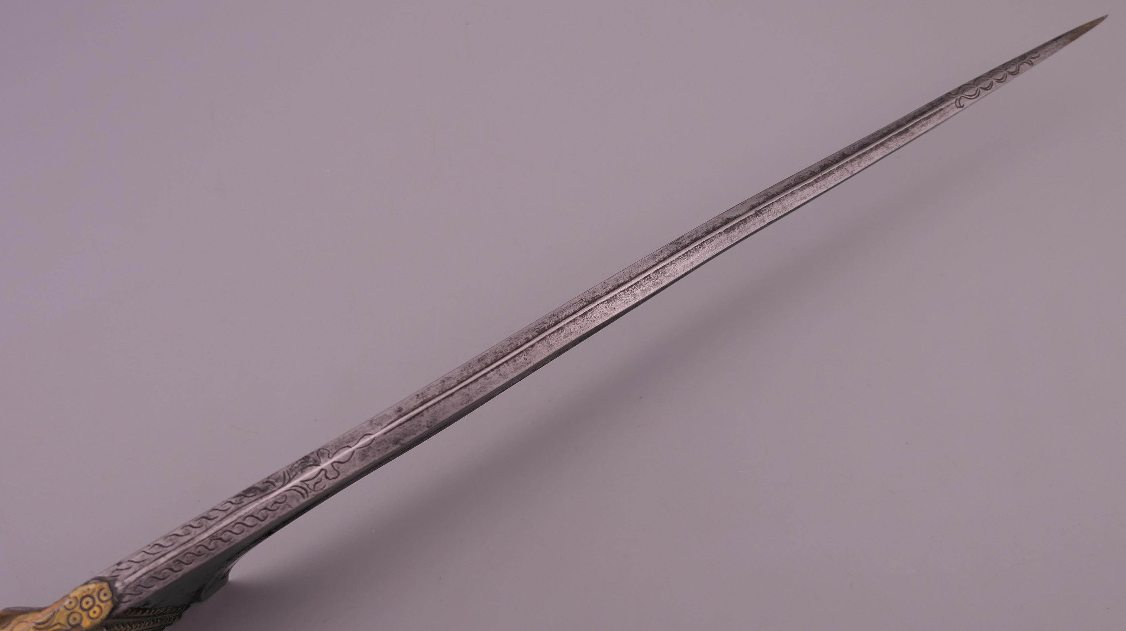 A finely worked Khyber dagger and pique horn grip, curved edge blade, - Image 14 of 17