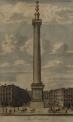 W TOMS, an 18th century engraving of The Monument, London, framed and glazed. 22 x 35 cm.