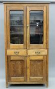 A Victorian glazed side cabinet. 97 cm wide.