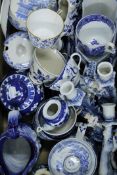 A quantity of blue and white porcelain.