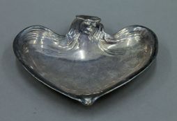 An Art Nouveau silver plated dish. 15 cm wide.