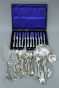 A quantity of various silver and silver plated cutlery.