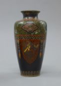 A cloisonne vase. 15 cm high.