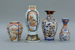 Four Imari vases. The largest 28 cm high.