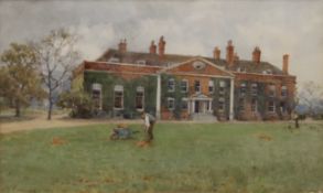 N E REMINGTON, Country House, watercolour, signed and dated 1919, framed and glazed. 34.5 x 20.5 cm.