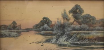 FREDERICK GORDON FRAZER, River Scenes, a pair of watercolours, signed, each framed and glazed. 49.