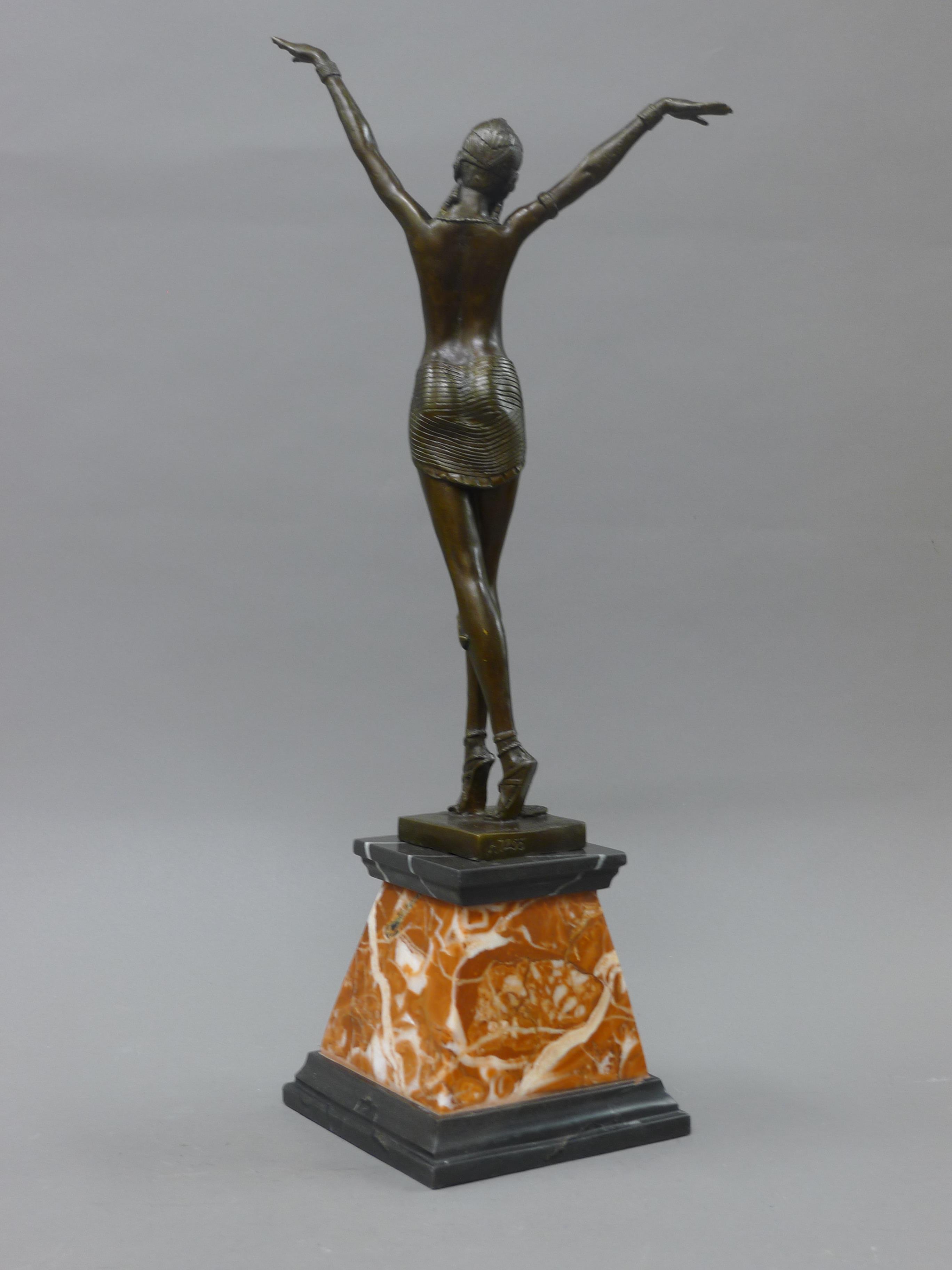 An Art Deco style bronze figure of a girl. 55 cm high. - Image 3 of 6