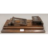 A Victorian Negretti and Zambra walnut stereo card viewer. 45 cm long.