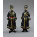 A pair of bronze Russian figures. 18 cm high.