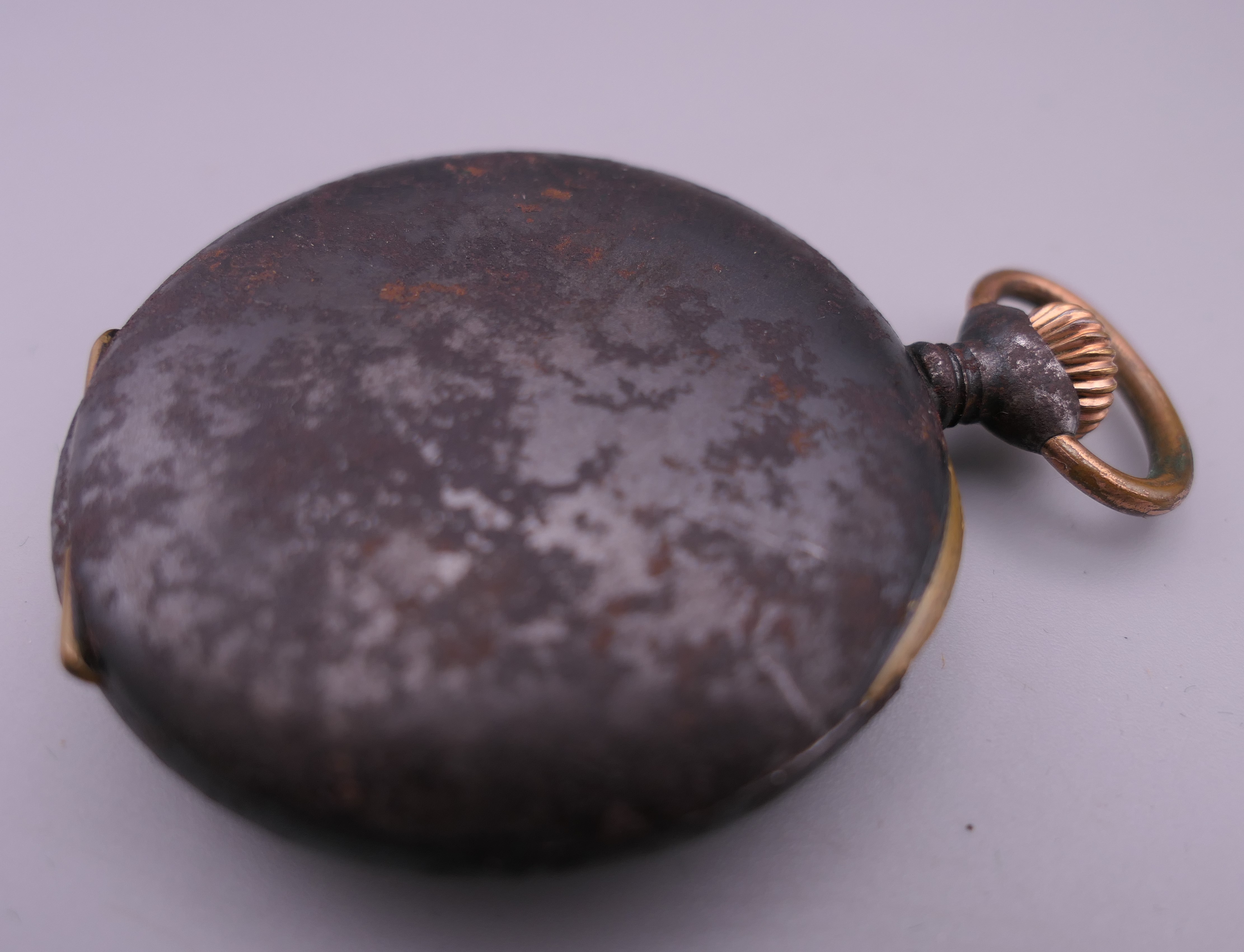 A Zenith Chronometer pocket watch in gun metal, with 24 hour dial. 5 cm diameter. - Bild 3 aus 6